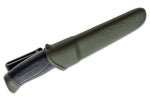 Couteau Mora Companion MG 11863 lame carbone 10,4cm manche caoutchouc noir/kaki + étui