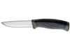 Couteau Mora Companion MG 11863 lame carbone 10,4cm manche caoutchouc noir/kaki + étui
