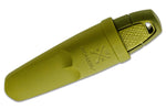 Petit couteau Mora Eldris 12633 lame inox 5,9cm manche caoutchouc vert + allume-feu + étui