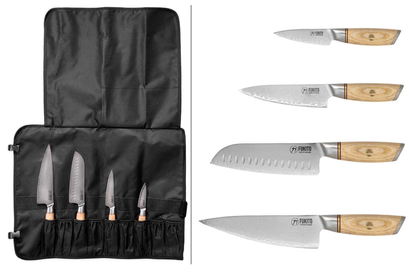 Mallette 4 couteaux de cuisine Fukito Pakka San Mai