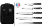 Sac spécial chef Sabatier Idéal Inox 4 couteaux de cuisine français + 1 fourchette - Exclusivité