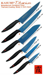 Couteau d'office Kasumi Titanium bleu lame 8cm