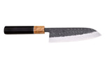 Couteau santoku 16,5cm japonais artisanal Yuzo Black SLD ébène et olivier