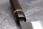 Couteau nakiri 16,5cm japonais artisanal Yuzo Black SLD ébène et cognassier