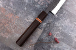 Couteau sujihiki 24cm japonais artisanal Yuzo Black SLD ébène et cognassier