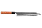 Couteau sujihiki 24cm japonais artisanal Masashi Yamamoto BS1 Black Nashiji