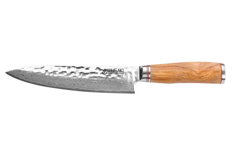 Couteau de chef Wusaki Damas 10Cr 20cm manche en olivier