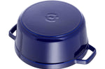 Cocotte Staub ronde en fonte émaillée bleu intense