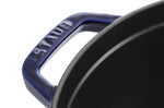 Cocotte Staub ronde en fonte émaillée bleu intense