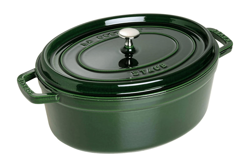 Cocotte Staub ovale en fonte émaillée basilic - 31cm