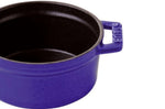 Mini cocotte Staub ronde en fonte émaillée bleu intense 10cm