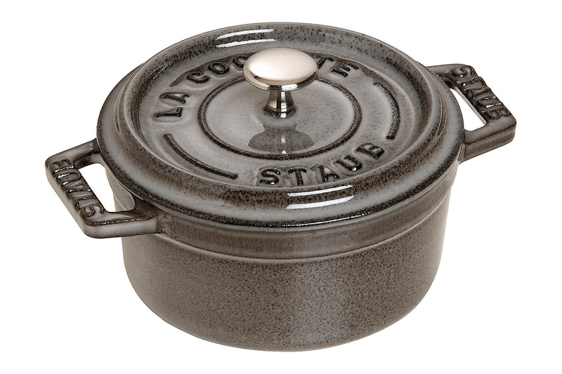 Mini cocotte Staub ronde en fonte émaillée gris graphite 10cm