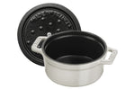 Mini cocotte Staub ronde en fonte émaillée truffe blanche 10cm