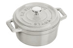 Mini cocotte Staub ronde en fonte émaillée truffe blanche 10cm